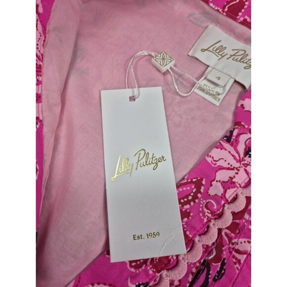 Lilly Pulitzer Women's Dress Size 4 Arletta Passion Fruit Pink Floral (25) - Picture 15 of 16